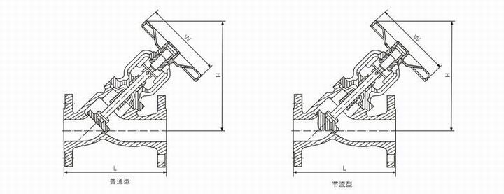 J45H直流式截止閥結(jié)構(gòu)圖